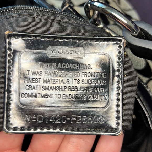 Coach, gray and black canvas bag, large - Picture 4 of 4